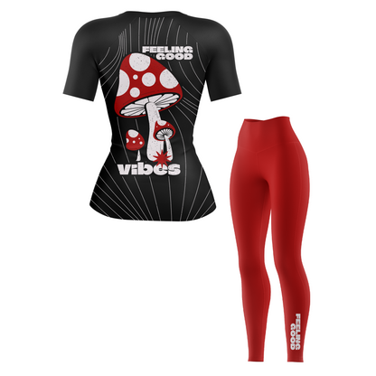 Feel the Good Vibes Women's BJJ Rash Guard - Short sleeve