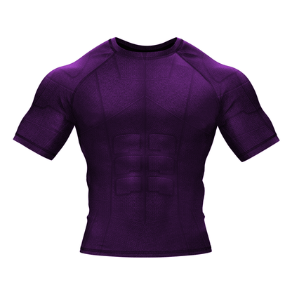 Purple Essential BJJ Rash Guard - Short Sleeve