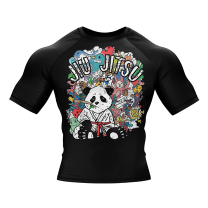 Panda Doodle BJJ Rash Guard - Short Sleeve