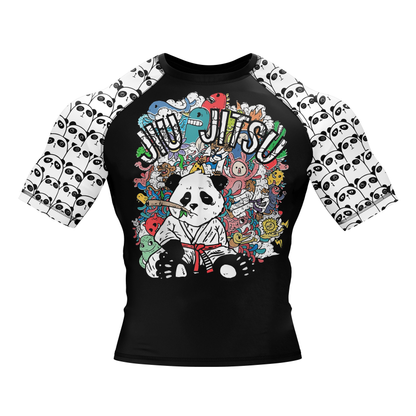 Panda Doodle BJJ Rash Guard - Short Sleeve