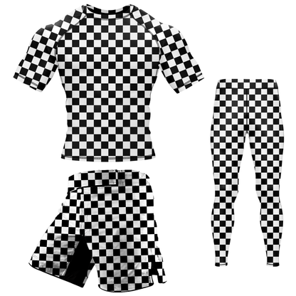 Checkered BJJ Rash Guard - Shortsleeve