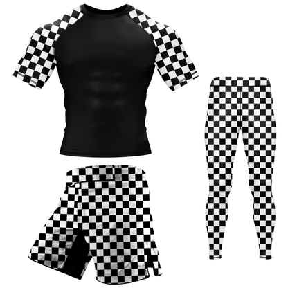 Checkered BJJ Rash Guard - Shortsleeve