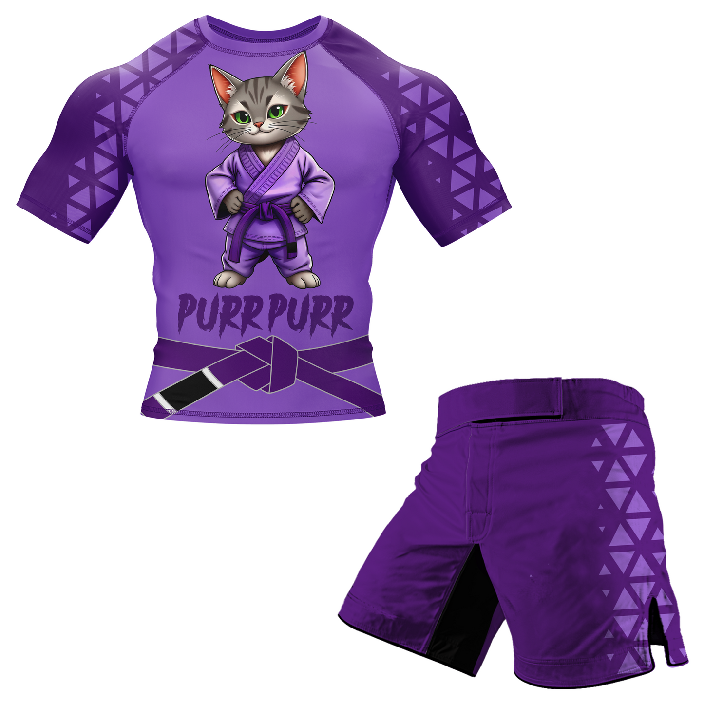 Purr Purr Belt BJJ Rash Guard - Short Sleeve