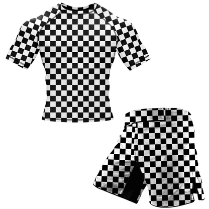 Checkered BJJ Rash Guard - Shortsleeve