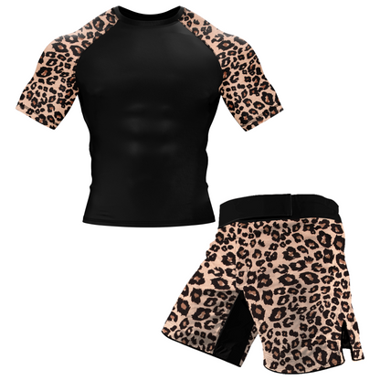 Leopard Takedown BJJ Rash Guard - Short Sleeve