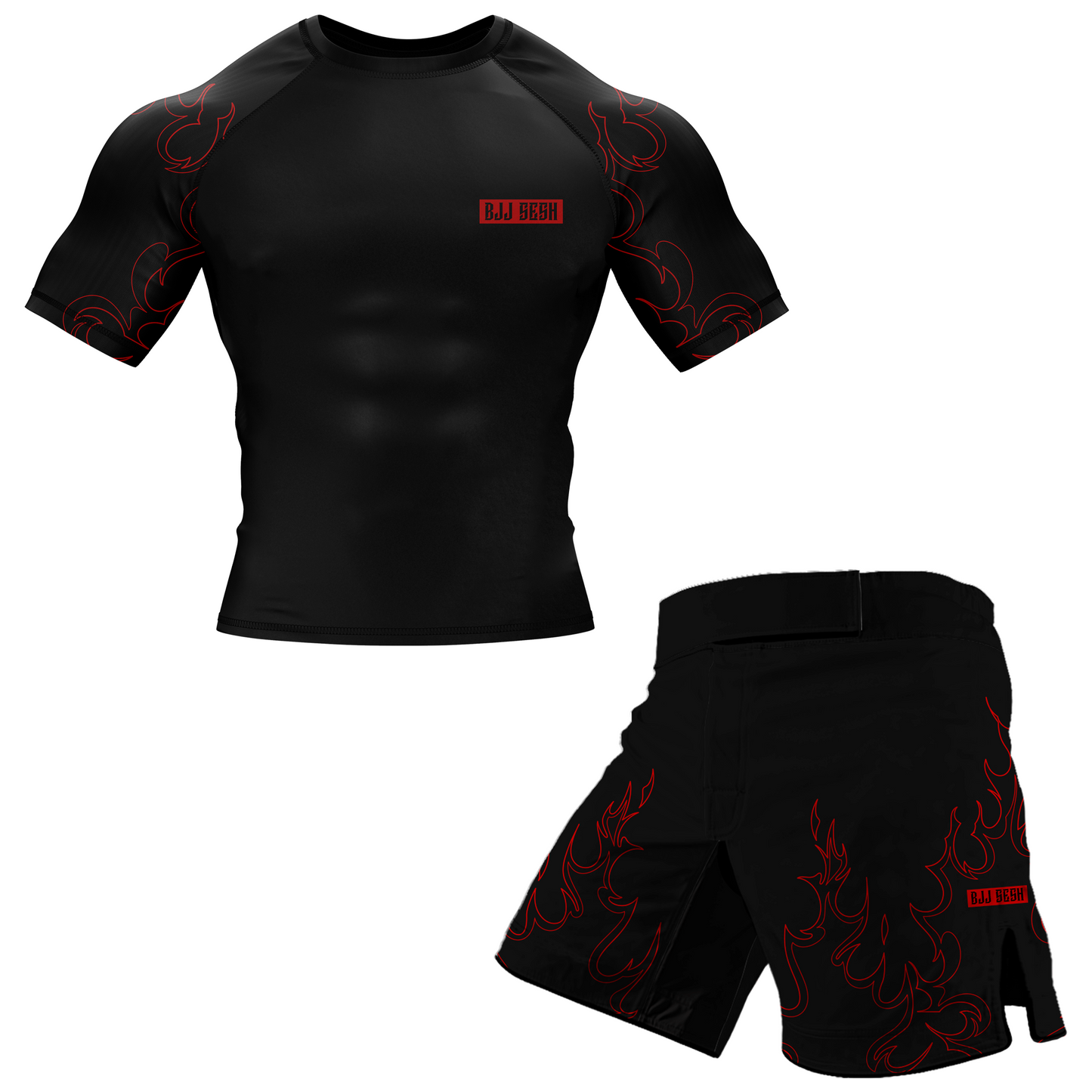 Flame BJJ Rash Guard - Shortsleeve