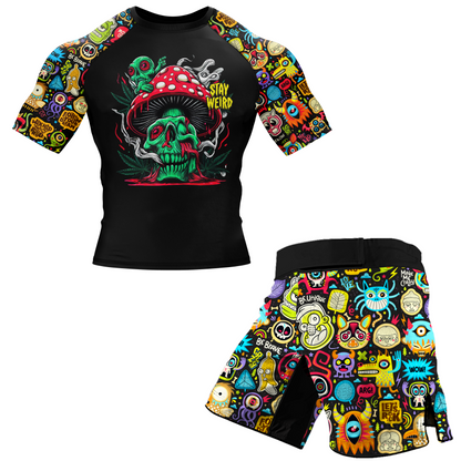 Stay Weird Doodle BJJ Rash Guard - Shortsleeve