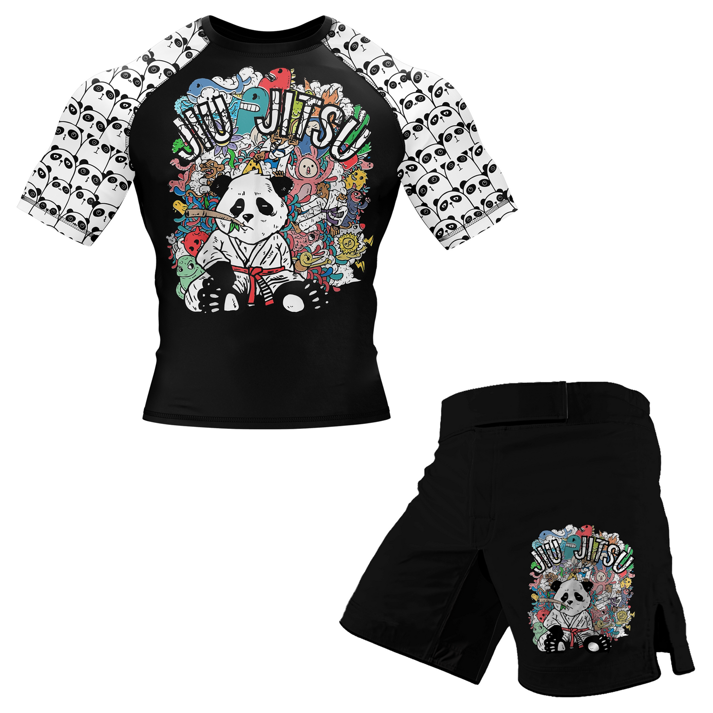 Panda Doodle BJJ Rash Guard - Short Sleeve