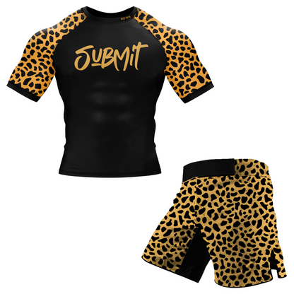 Leopard Submit BJJ Rash Guard - Short Sleeve