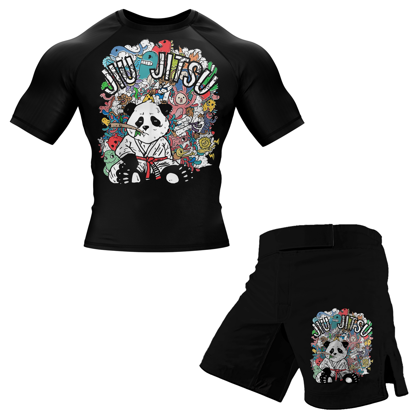 Panda Doodle BJJ Rash Guard - Short Sleeve