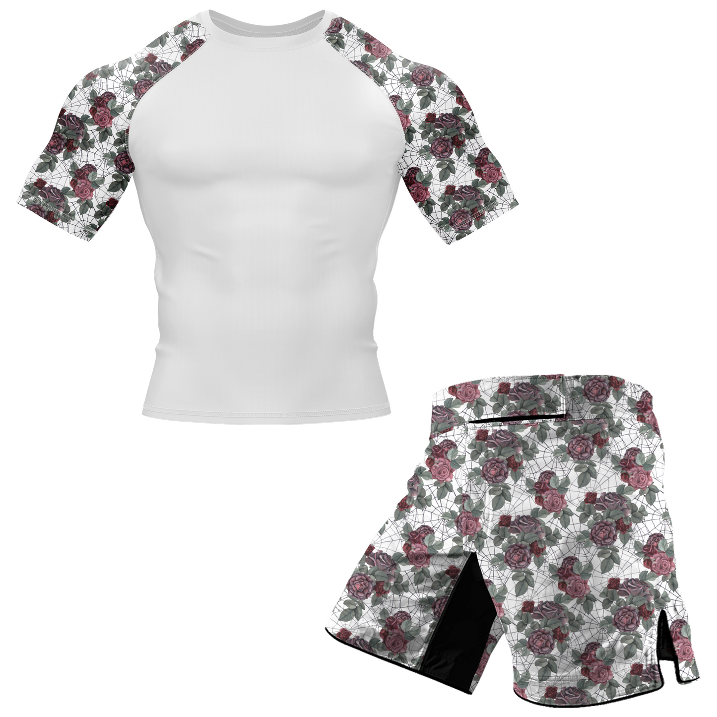 Spider Rose BJJ Rash Guard - Short Sleeve