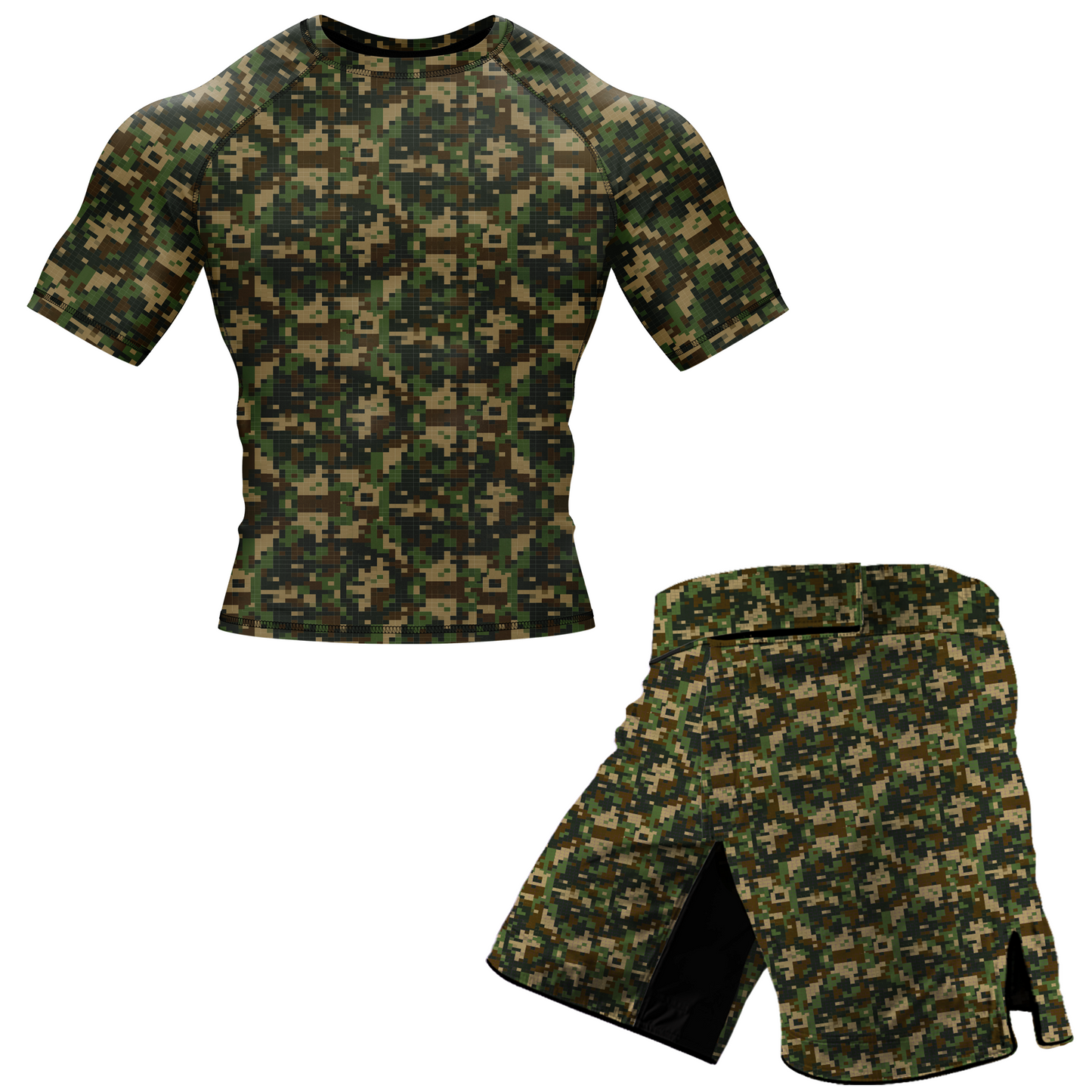 Digital Camo BJJ Rash Guard - Shortsleeve