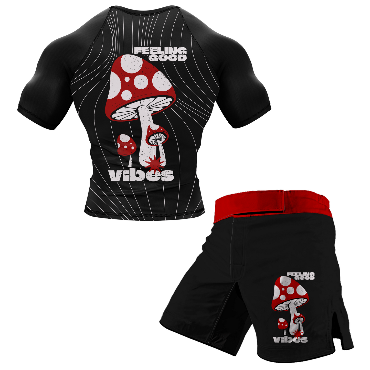 Feel the Good Vibes BJJ Rash Guard - Short sleeve