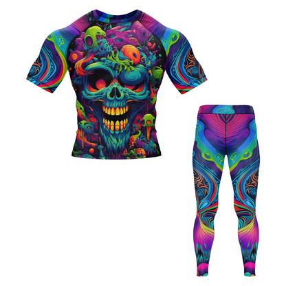 Psychedelic Lock BJJ Rash Guard - Short sleeve