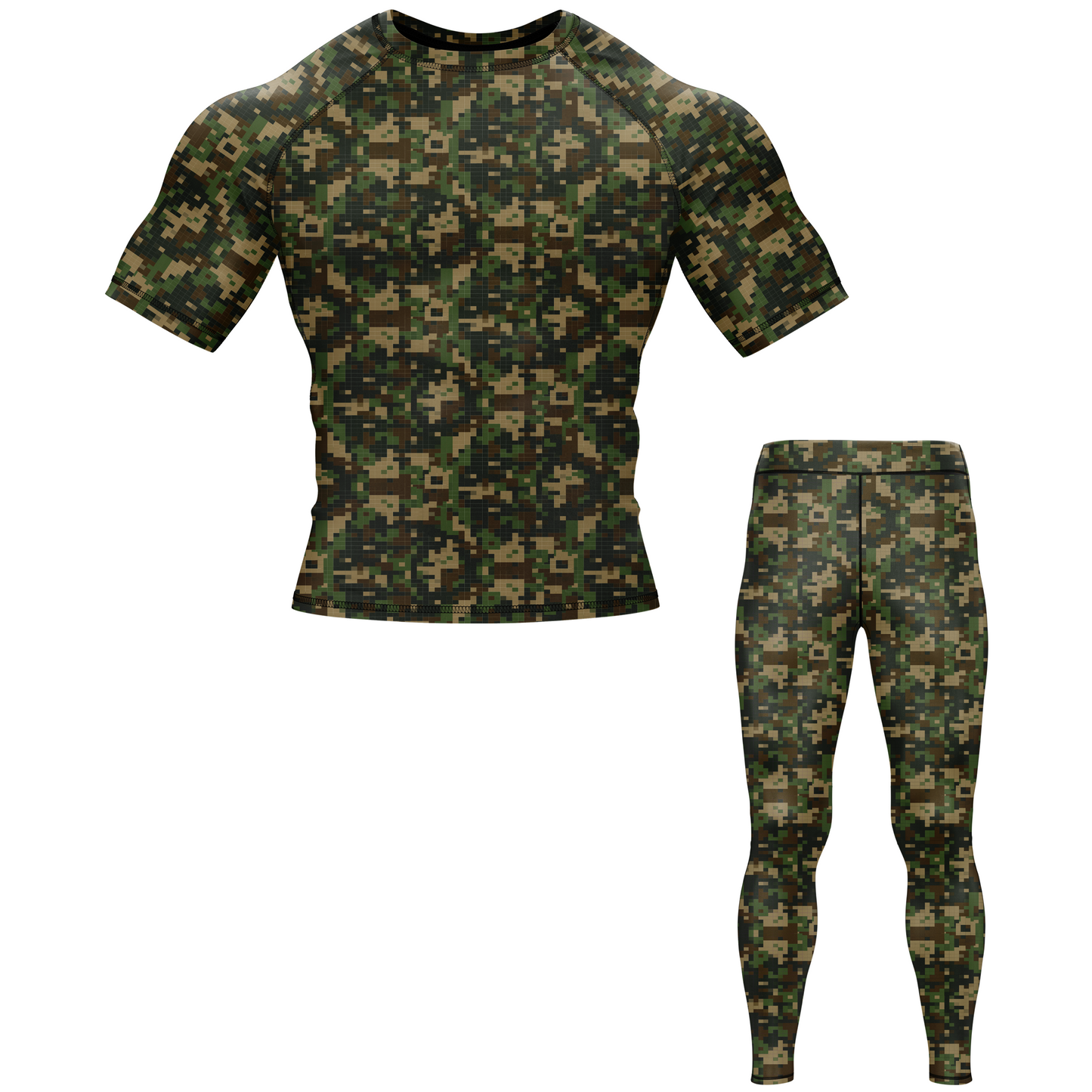 Digital Camo BJJ Rash Guard - Shortsleeve