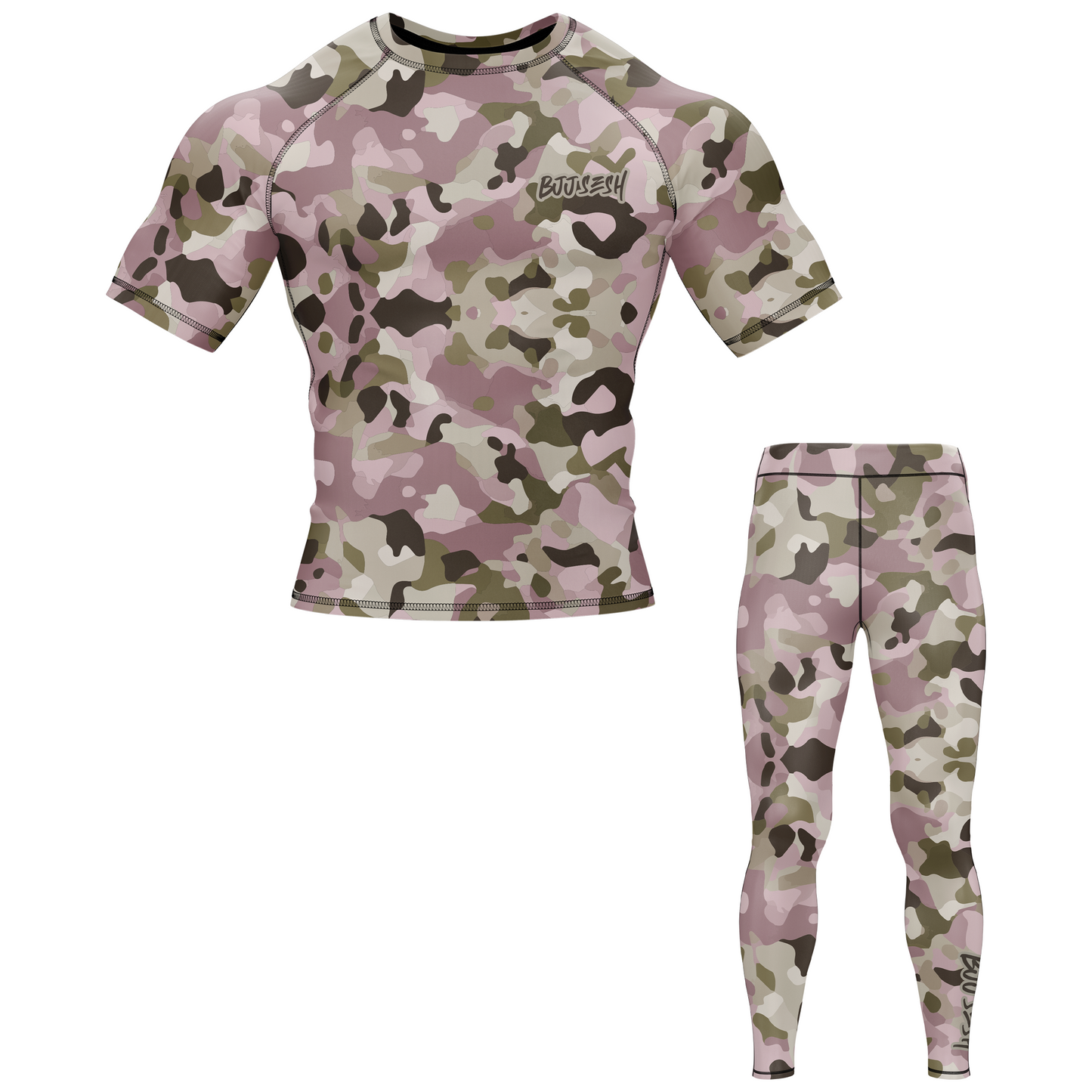 Combat Camo Pink BJJ Rash Guard - Short Sleeve