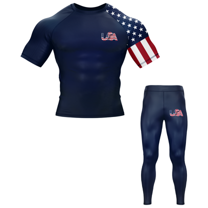 United States BJJ Rash Guard - Short Sleeve