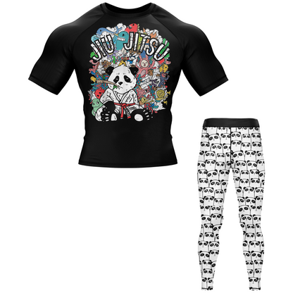 Panda Doodle BJJ Rash Guard - Short Sleeve