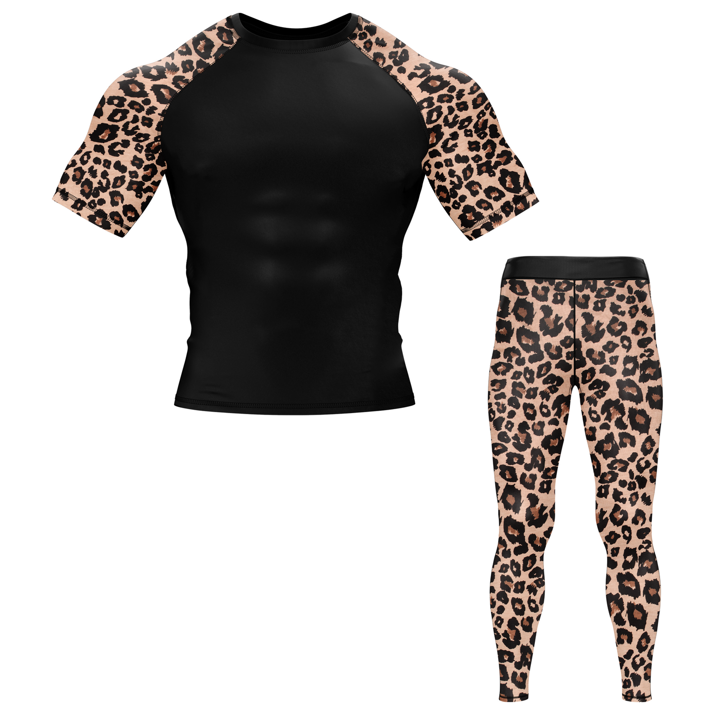 Leopard Takedown BJJ Rash Guard - Short Sleeve