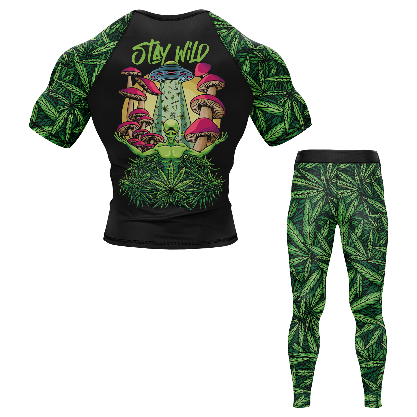 Galactic Mushroom BJJ Rash Guard - Short Sleeve