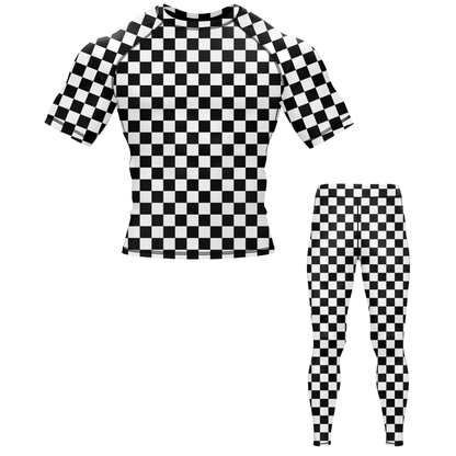 Checkered BJJ Rash Guard - Shortsleeve