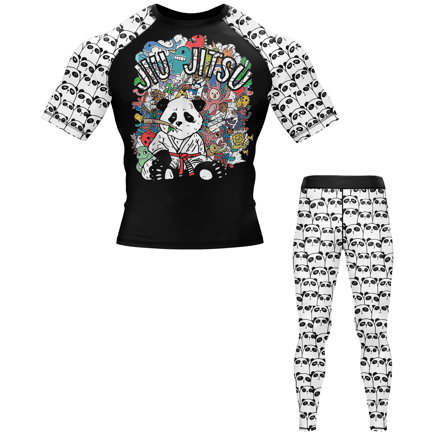 Panda Doodle BJJ Rash Guard - Short Sleeve