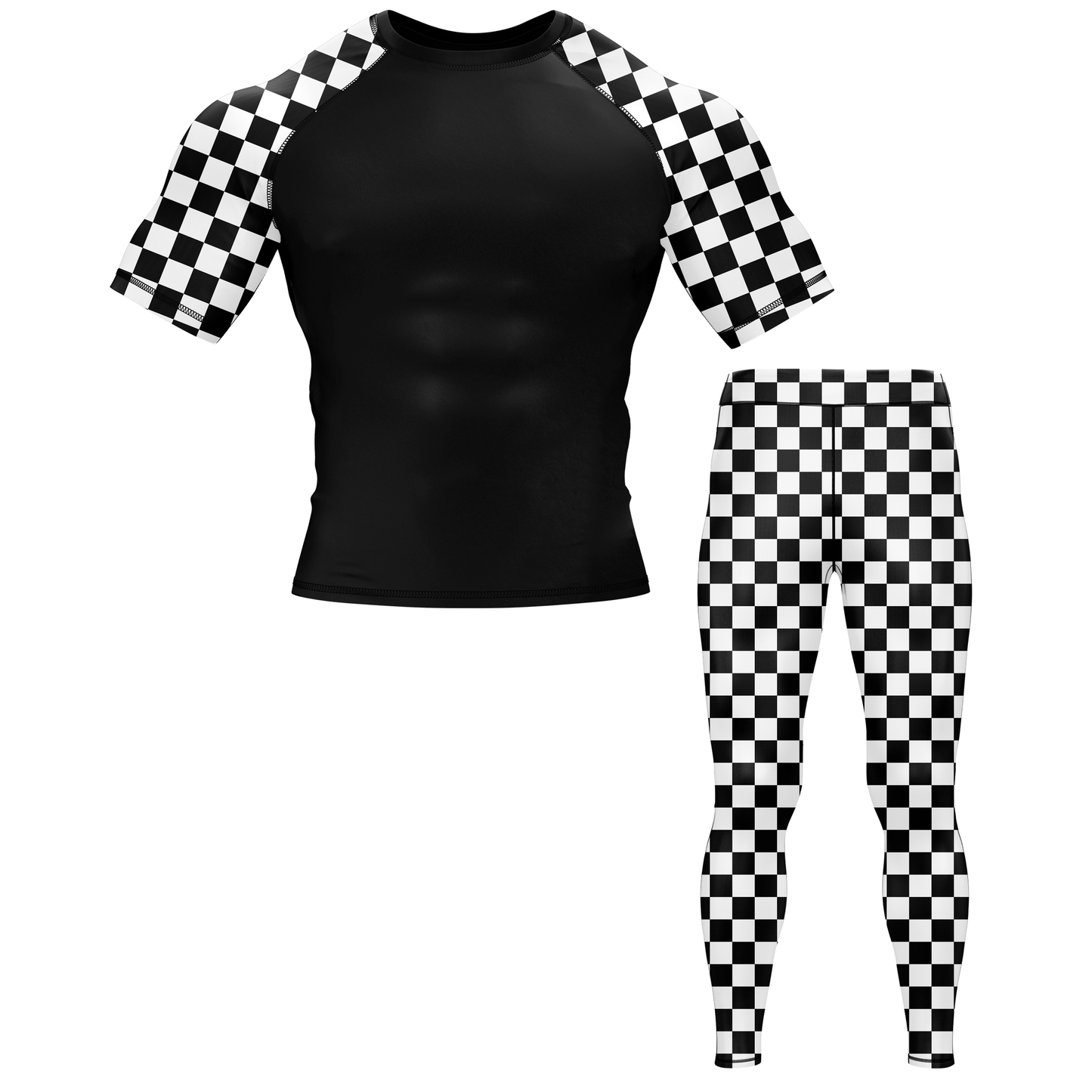 Checkered BJJ Rash Guard - Shortsleeve