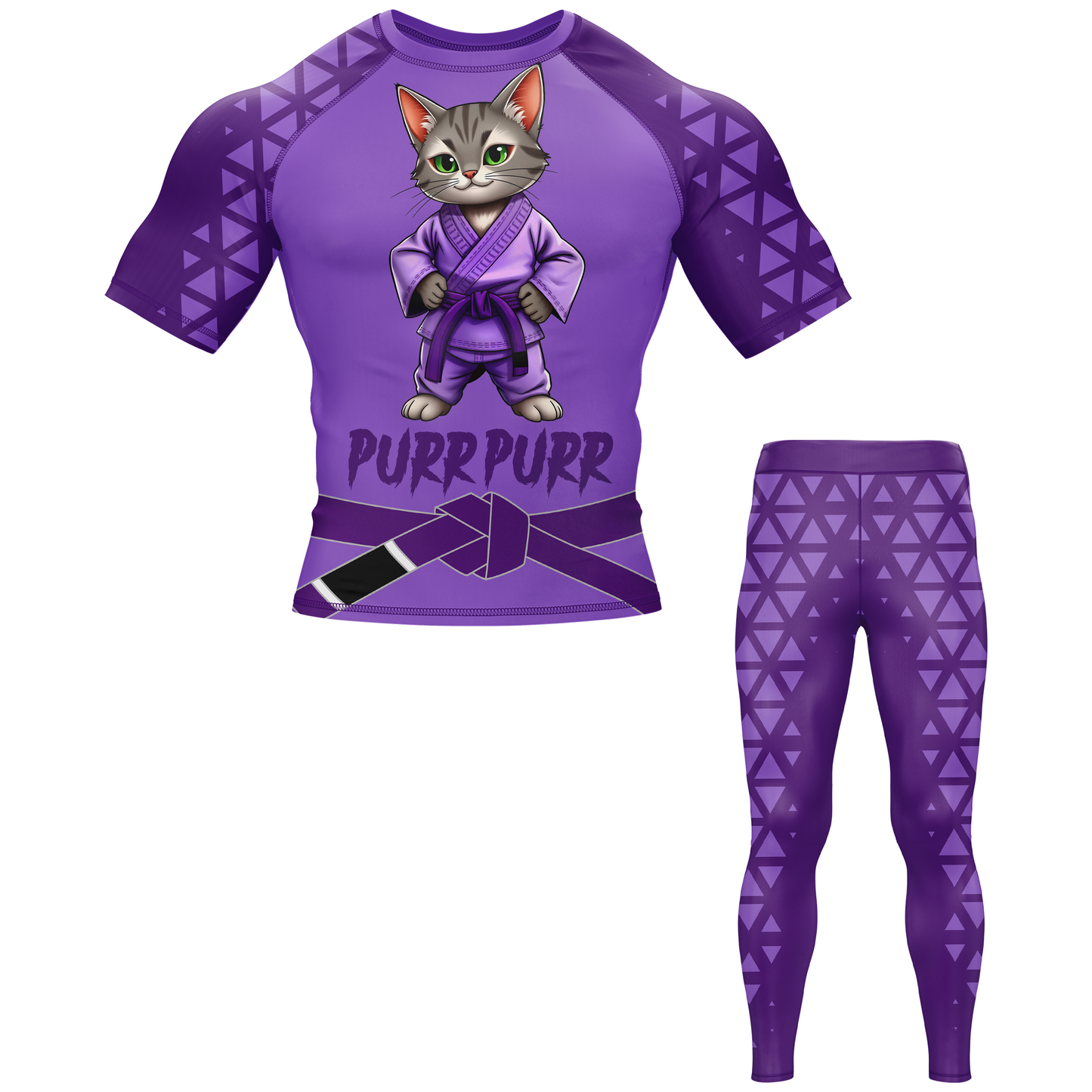 Purr Purr Belt BJJ Rash Guard - Short Sleeve