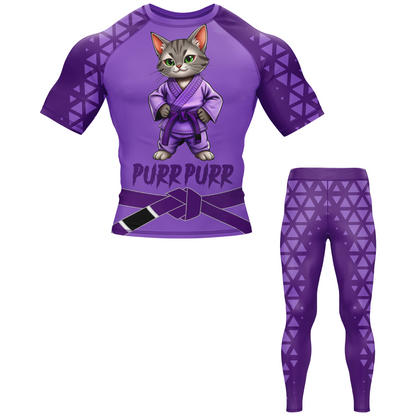 Purr Purr Belt BJJ Rash Guard - Short Sleeve