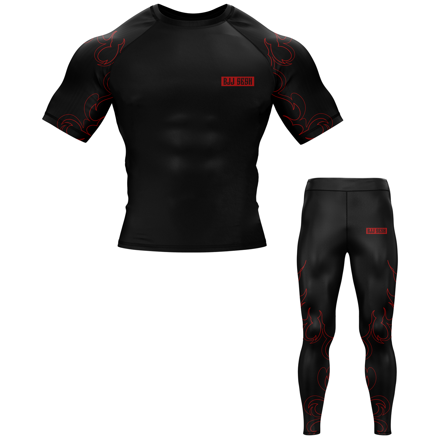 Flame BJJ Rash Guard - Shortsleeve