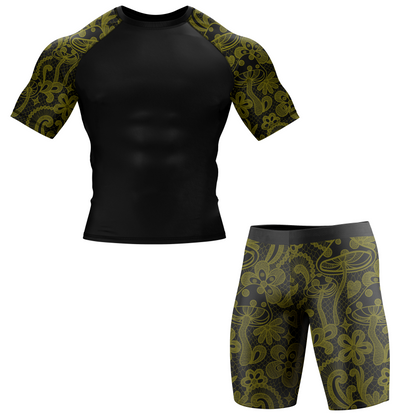 Neon Mushroom BJJ Rash Guard - Shortsleeve