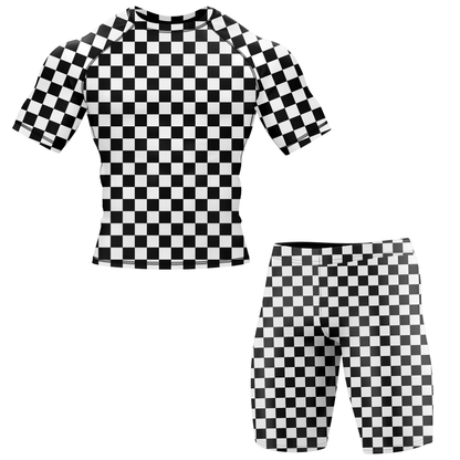 Checkered BJJ Rash Guard - Shortsleeve