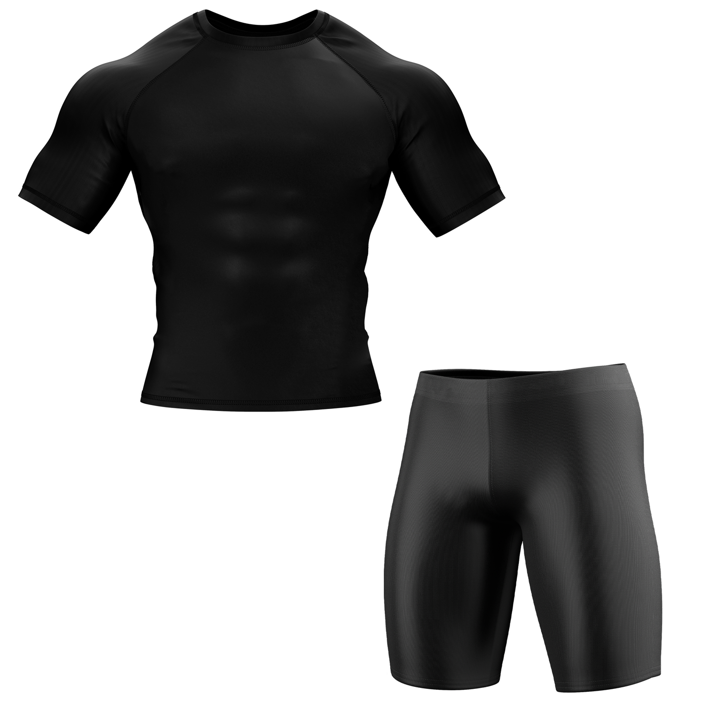 Plain Black BJJ Spats Shorts