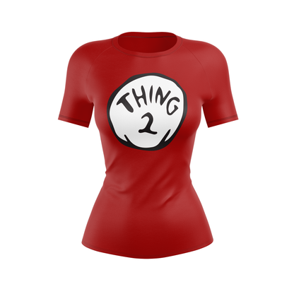 Thing 1 & Thing 2 Women's BJJ Rash Guard - Short Sleeve