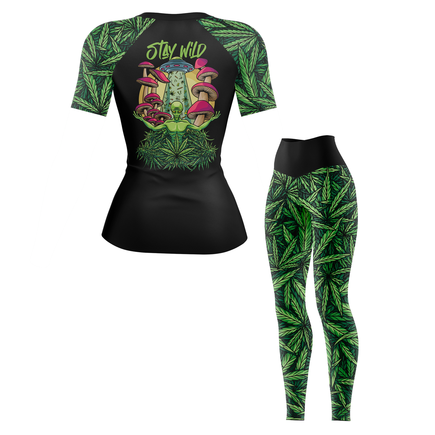 Galactic Mushroom Women's BJJ Rash Guard - Short Sleeve