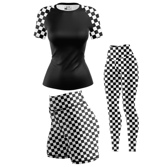 Checkered Women's BJJ Rash Guard - Shortsleeve