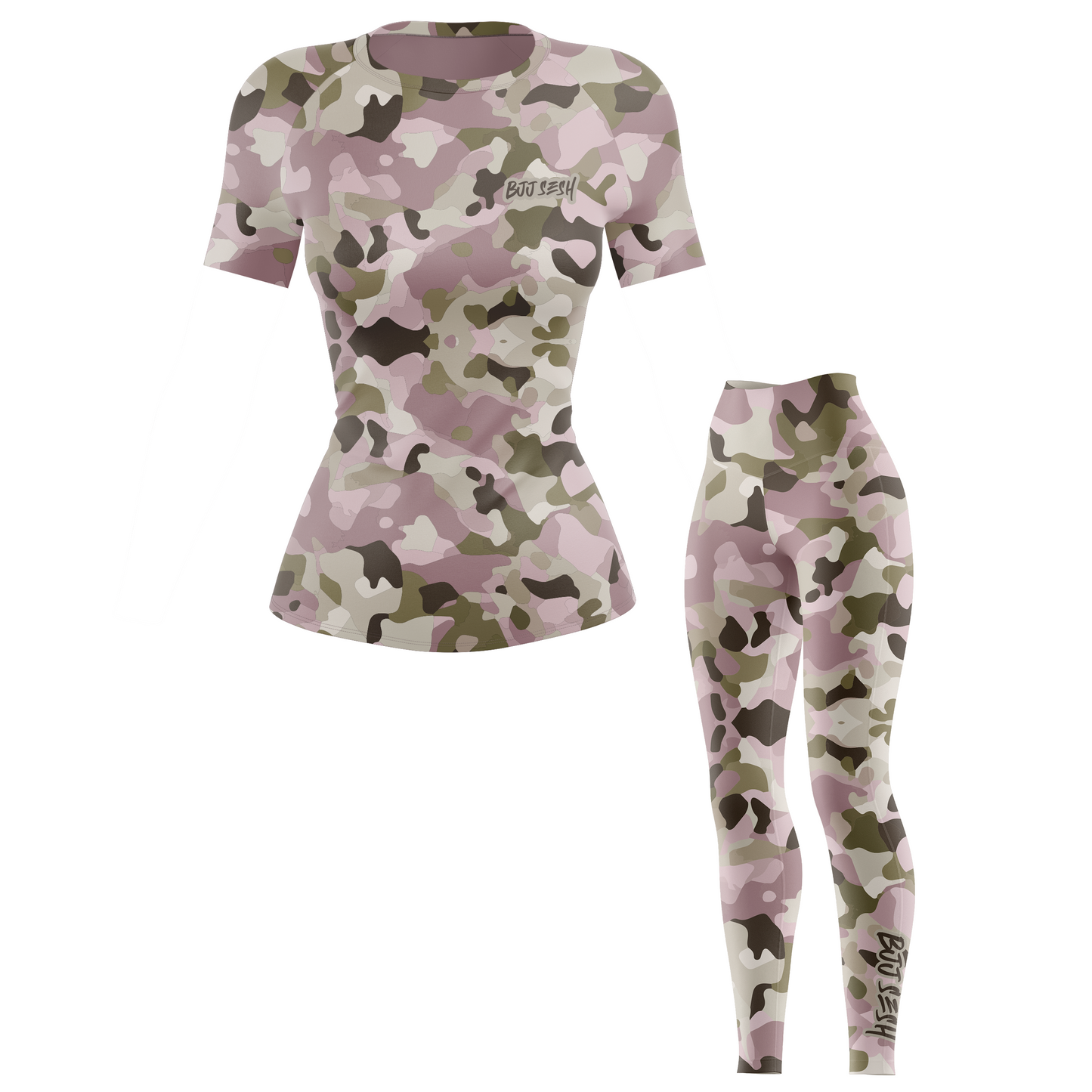 Combat Camo Pink Women’s BJJ Rash Guard - Short Sleeve