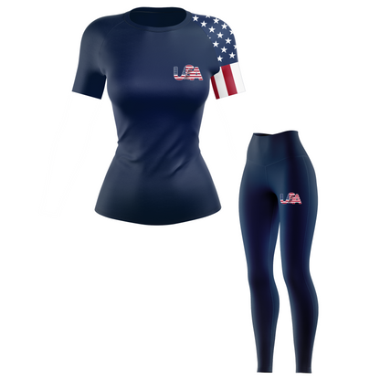 United States Women's BJJ Rash Guard - Short Sleeve