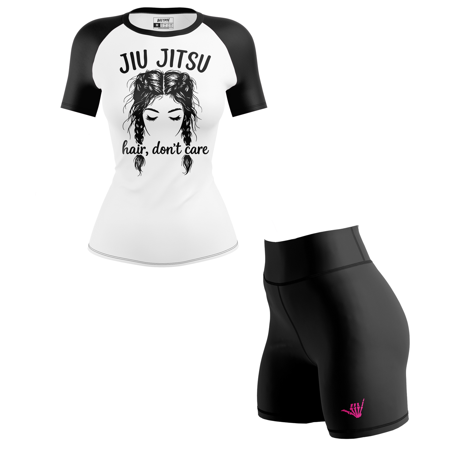 Jiu Jitsu Hair Don't Care Women's BJJ Rash Guard - Short Sleeve