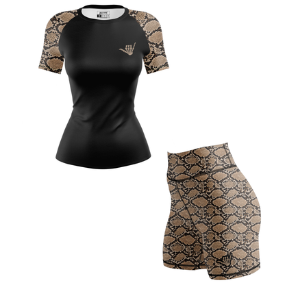Mid Snakeskin Women's BJJ Rash Guard - Short Sleeve