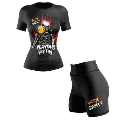 Playing Victim Women's BJJ Rash Guard - Shortsleeve