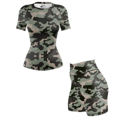 Camouflage Women’s BJJ Rash Guard - Short Sleeve