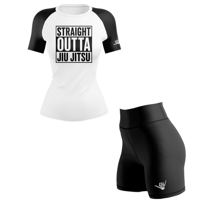 Straight Outta Jiu Jitsu Women's BJJ Rash Guard - Shortsleeve
