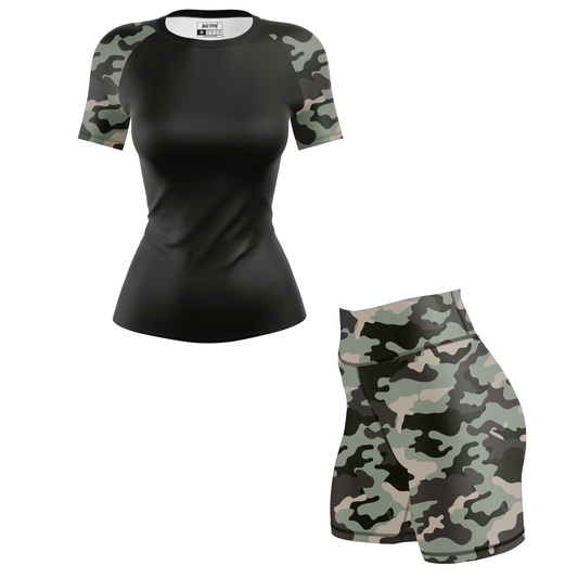 Camouflage Women’s BJJ Rash Guard - Short Sleeve