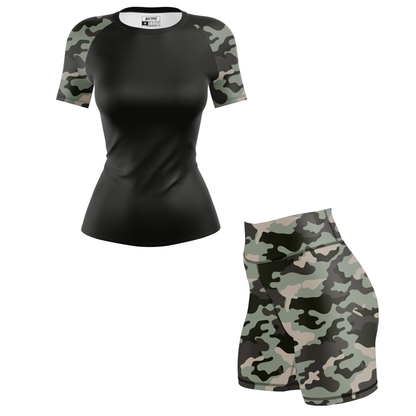 Camouflage Women’s BJJ Rash Guard - Short Sleeve