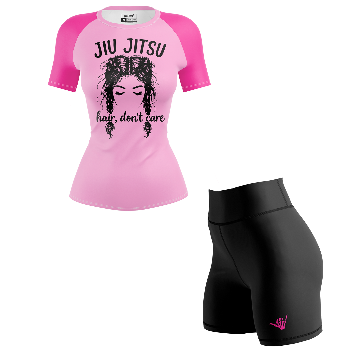 Jiu Jitsu Hair Don't Care Women's BJJ Rash Guard - Short Sleeve
