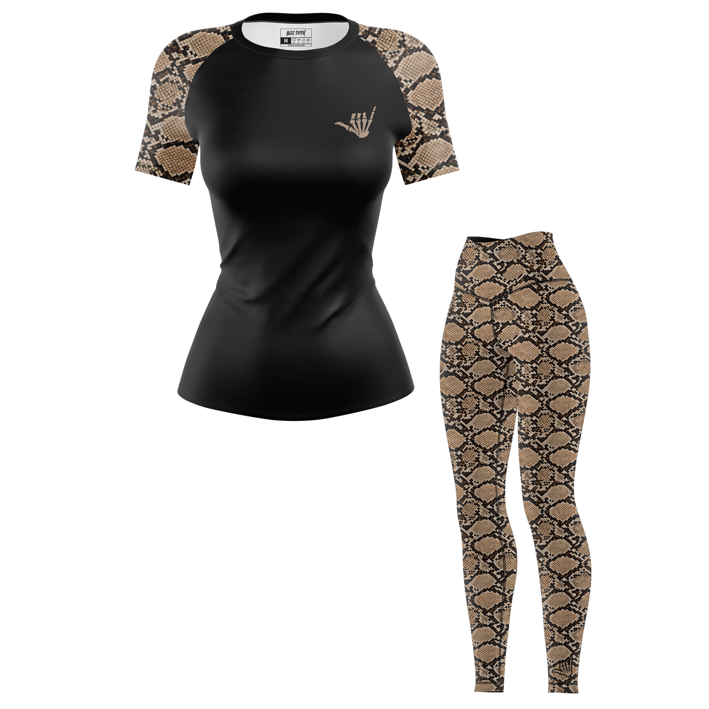Mid Snakeskin Women's BJJ Rash Guard - Short Sleeve