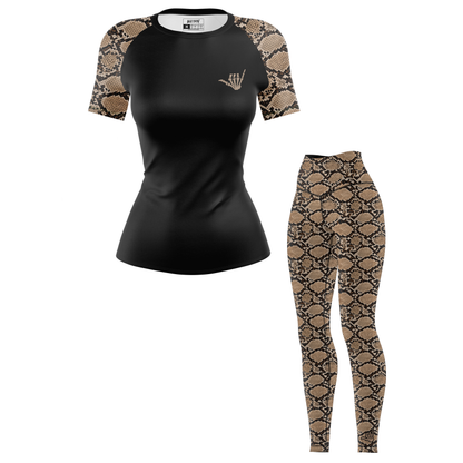 Mid Snakeskin Women's BJJ Rash Guard - Short Sleeve