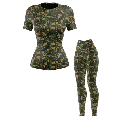 Digital Camo Women's BJJ Rash Guard - Shortsleeve