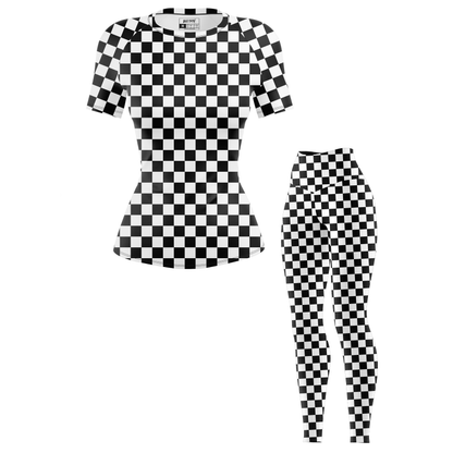 Checkered Women's BJJ Rash Guard - Shortsleeve